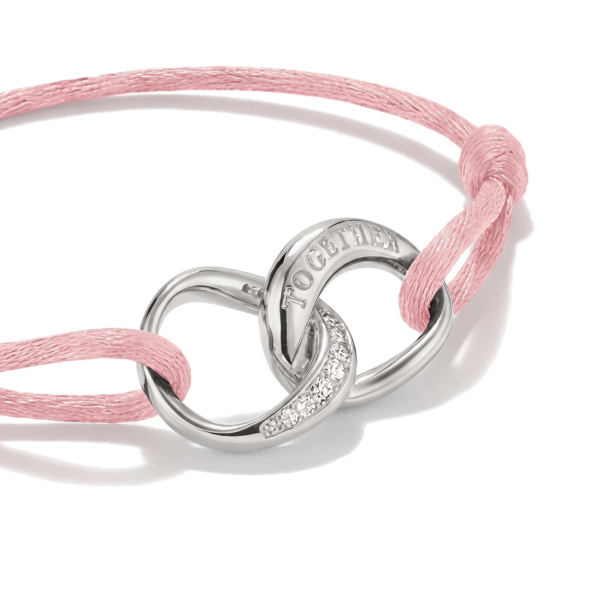 THOMAS SABO Armband Together Textilarmband, mit Zirkonia (synth)