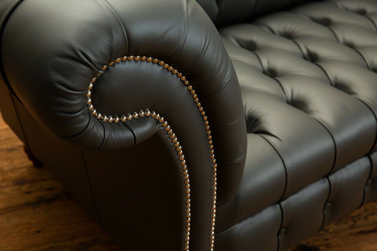 100% Design 1 in JVmoebel Chesterfield-Sofa Made Sofas Europa Dreisitzer Leder Teile, Chesterfield Sofort, Wohnzimmer