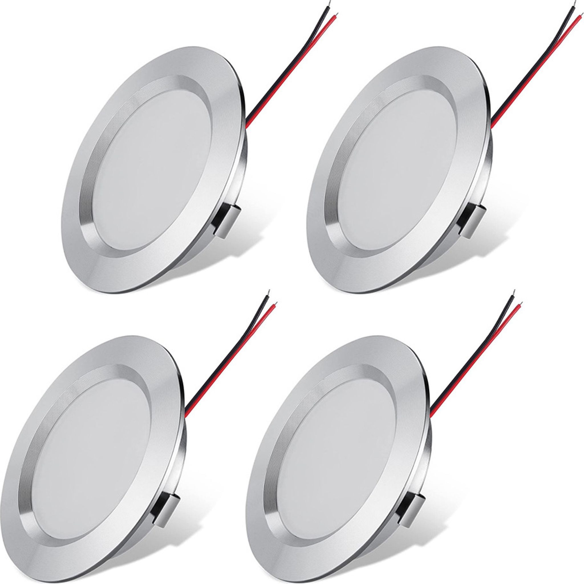 FELIXLEO LED Einbaustrahler 4 Stück 3W 12V LED Einbaustrahler ultradünn Deckenleuchte Neutralweiß