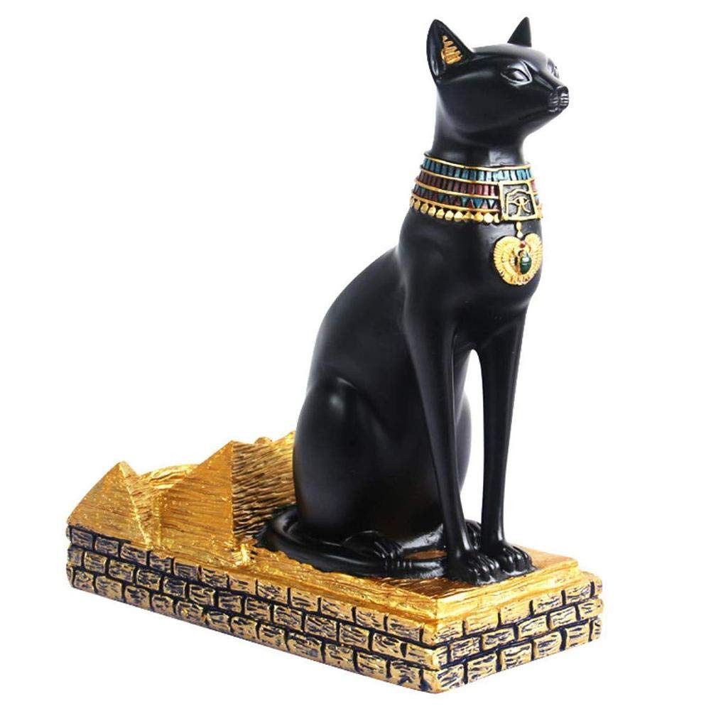 HYTIREBY Skulptur Ägyptische Katzenstatue, Eleganter Hund, Ornament, Arbeitsplatte (1 St), Retro-Weinhalter Ägyptische Katze Gott Weinhalter