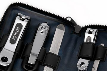 Seki EDGE Maniküre-Pediküre-Set Herren Nagelpflegeset 7-teilig mit Etui G-3022 12.5x8.1x3 cm, handgeschärftes Qualitätsprodukt aus Japan