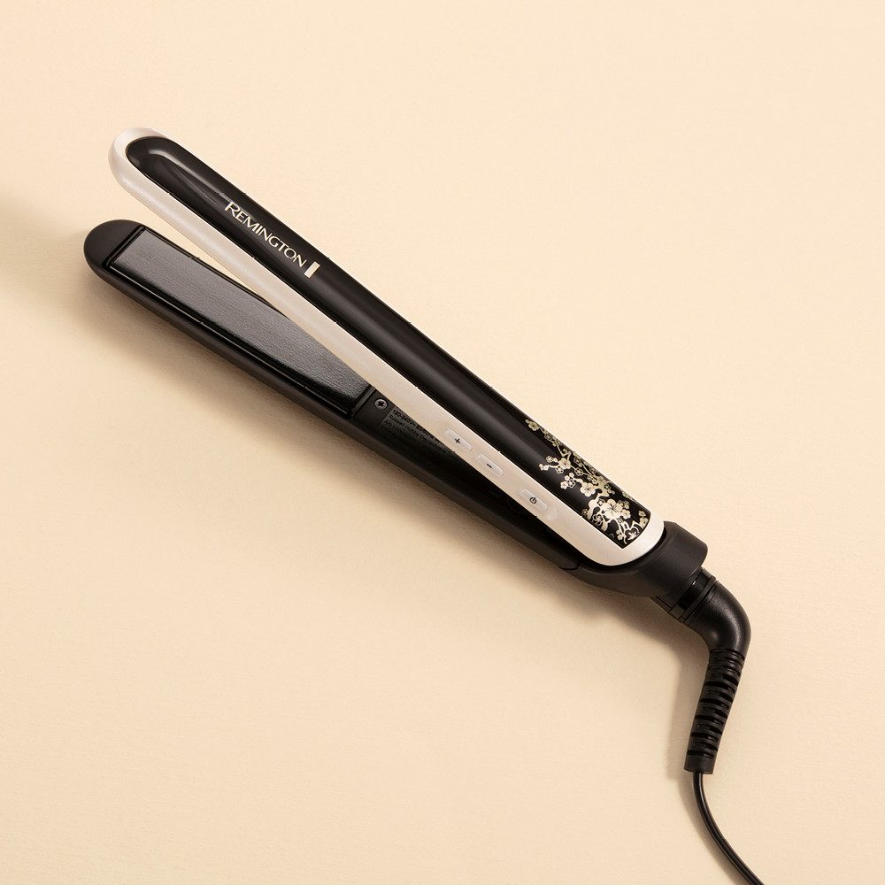 Remington Glätteisen Pearl S9500 Keramik, Professionell, Keramikbeschichtung mit echten Perlen, LCD display beige|schwarz