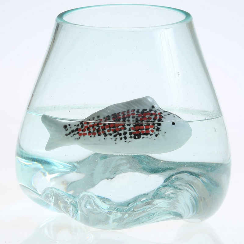 MARELIDA Dekofigur Fisch Teichdeko Tierfigur schwimmend Porzellan Koi 15,5cm (1 St)