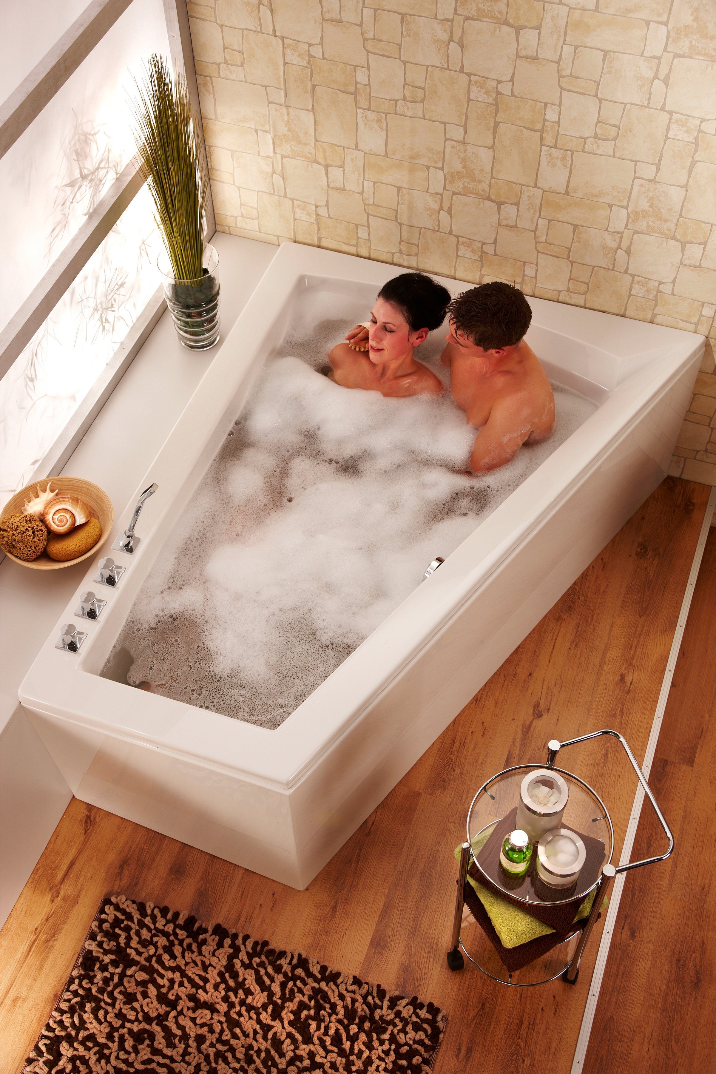 OTTOFOND Badewanne Galia II, für 2 Personen, mit Fußgestell, Lieferung ohne Frontschürze
