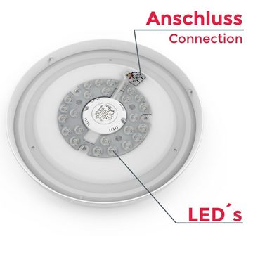 B.K.Licht Deckenleuchte LED Bad-Deckenlampe Ø28cm weiß - BKL1181, LED fest integriert, Neutralweiß, modern Leuchtmittel 12 Watt 1200 Lumen 4000K neutralweiß Küche Flur