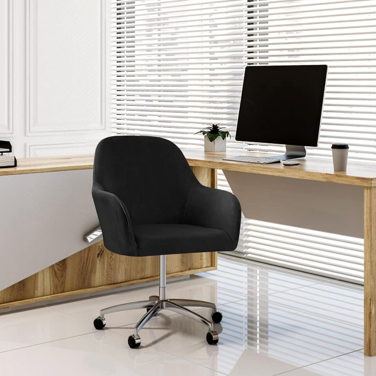 LuxusKollektion Esszimmerstuhl Stretch Stuhlbezug Schwarz 4er günstig online kaufen