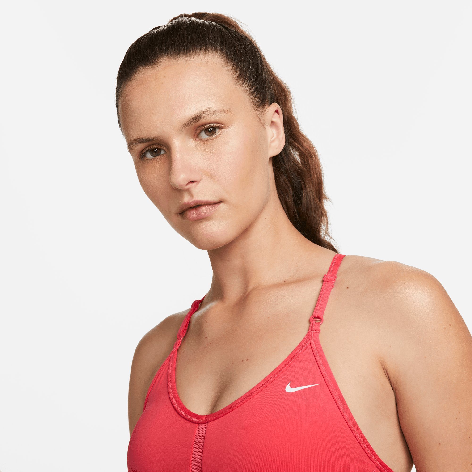 Nike Sport-BH INDY V-NECK WOMEN'S SPORTS GLOW/EMBER EMBER LIGHT-SUPPORT BRA GLOW/WHITE GLOW/EMBER PADDED