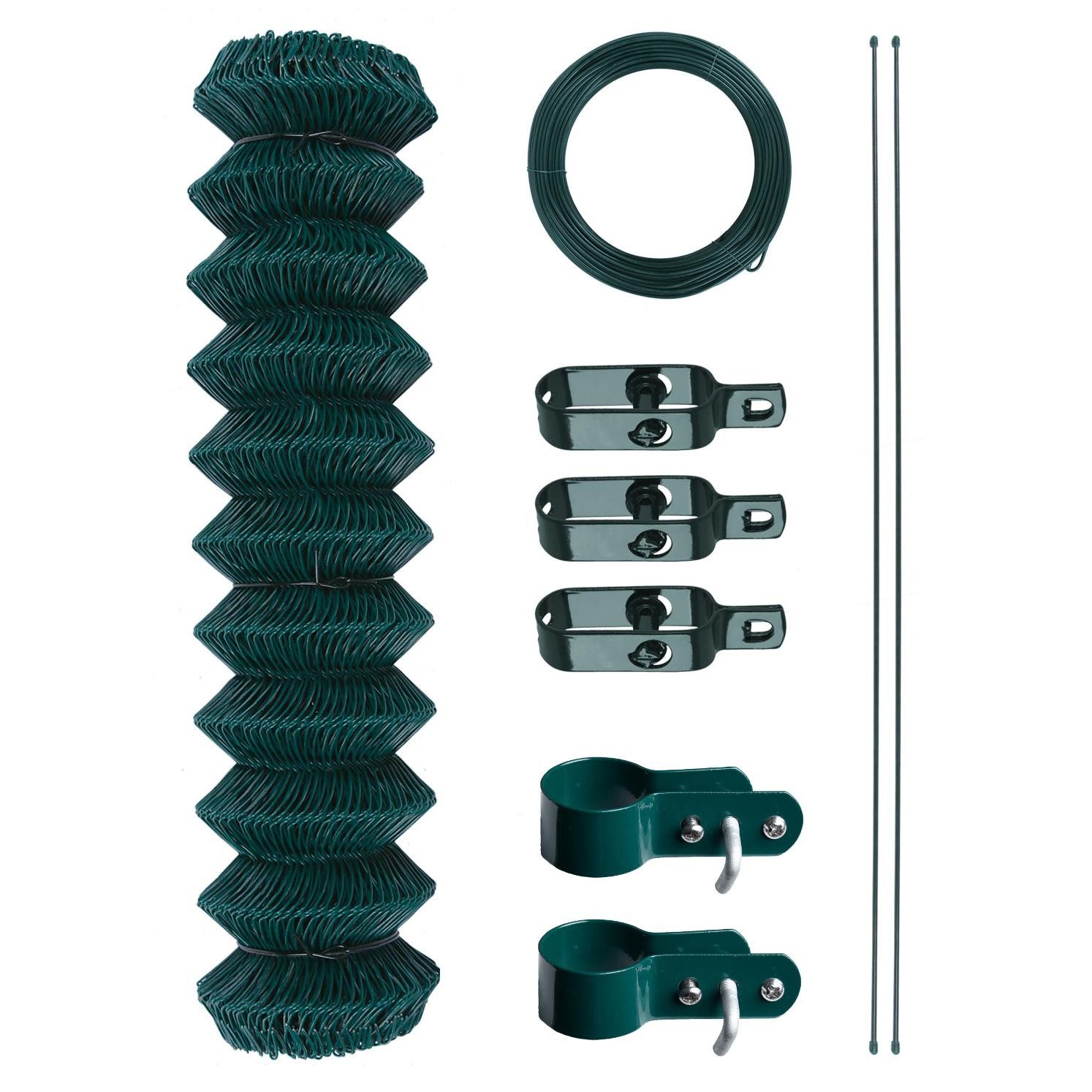 ESTEXO Gartenzaun Maschendrahtzaun Zaun 1,25x15m Drahtzaun Viereckgeflecht Maschendrah