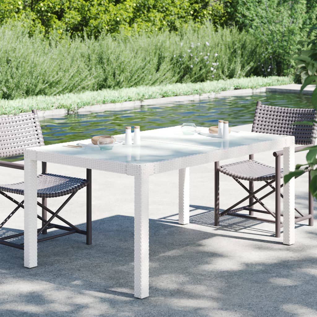 vidaXL Gartentisch 150 x 90 x 75 cm Gartentisch 150x90 cm aus gehärtetem Glas und Polyrat