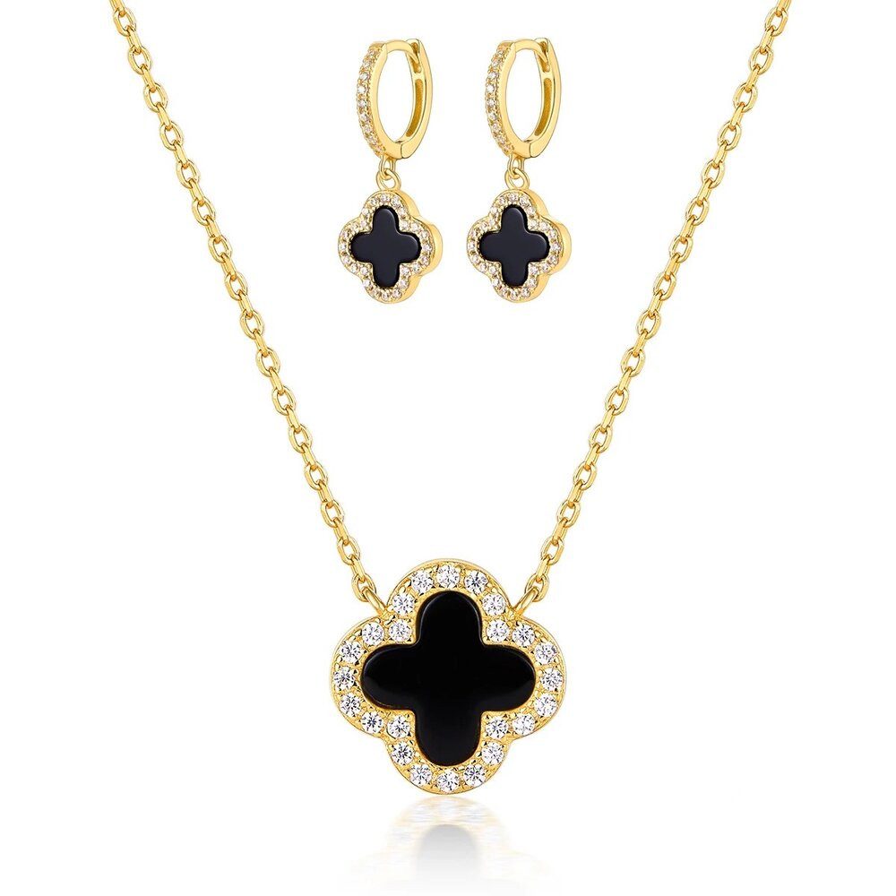 ROUGEMONT Schmuckset Glücksbringer Damen Schmuckset Kleeblatt 925 Sterling günstig online kaufen