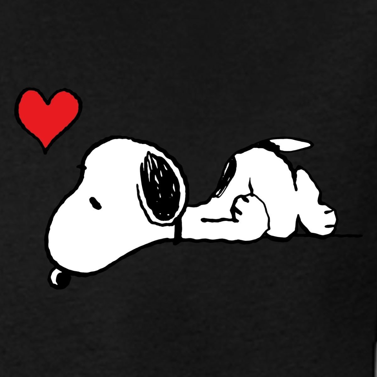 Spreadshirt T-Shirt Peanuts Snoopy Herz Brustmotiv Männer Kontrast T-Shirt (1-tlg)