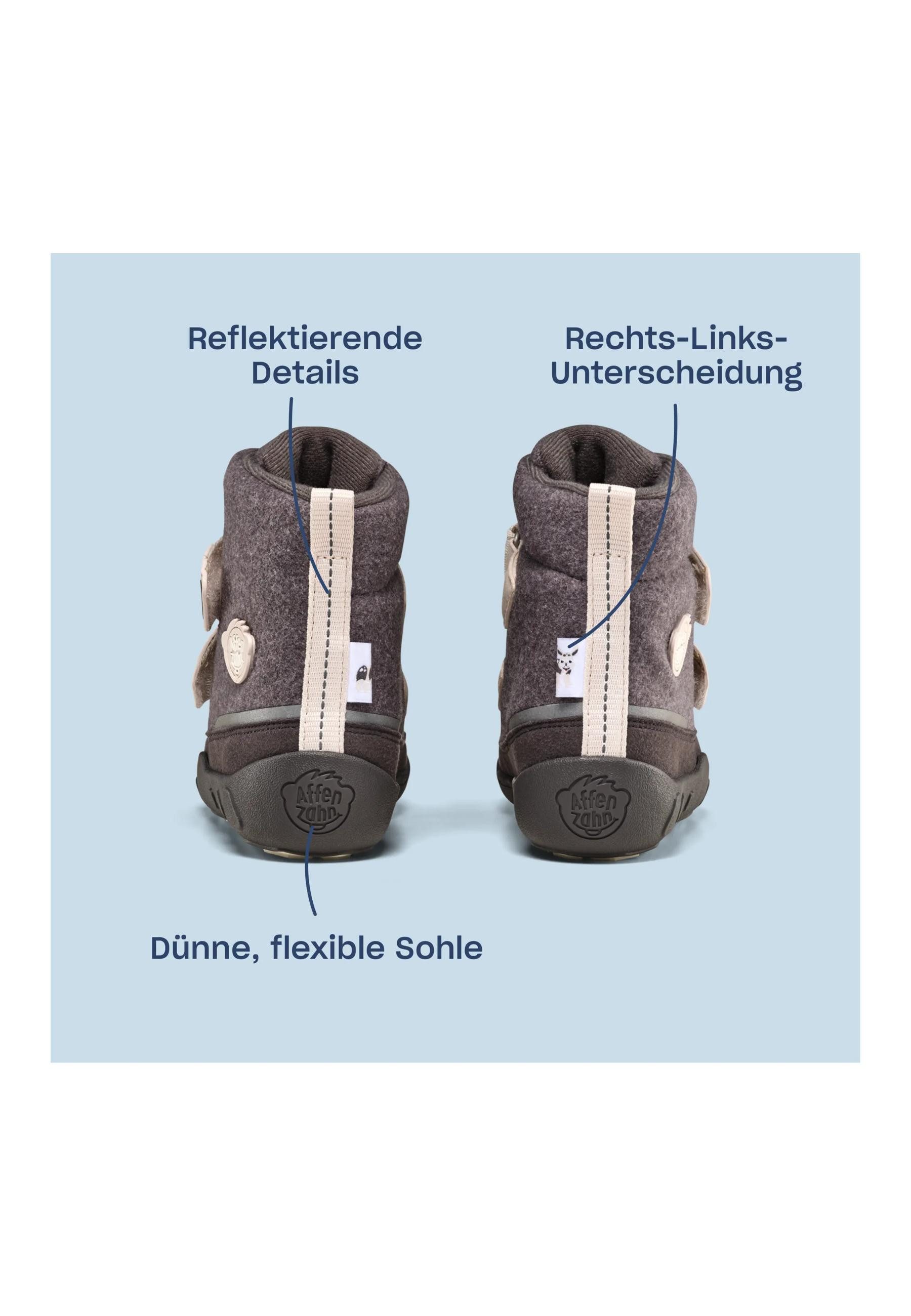 Affenzahn Wolle Comfy . Winterstiefel wasserdicht und warm gefüttert