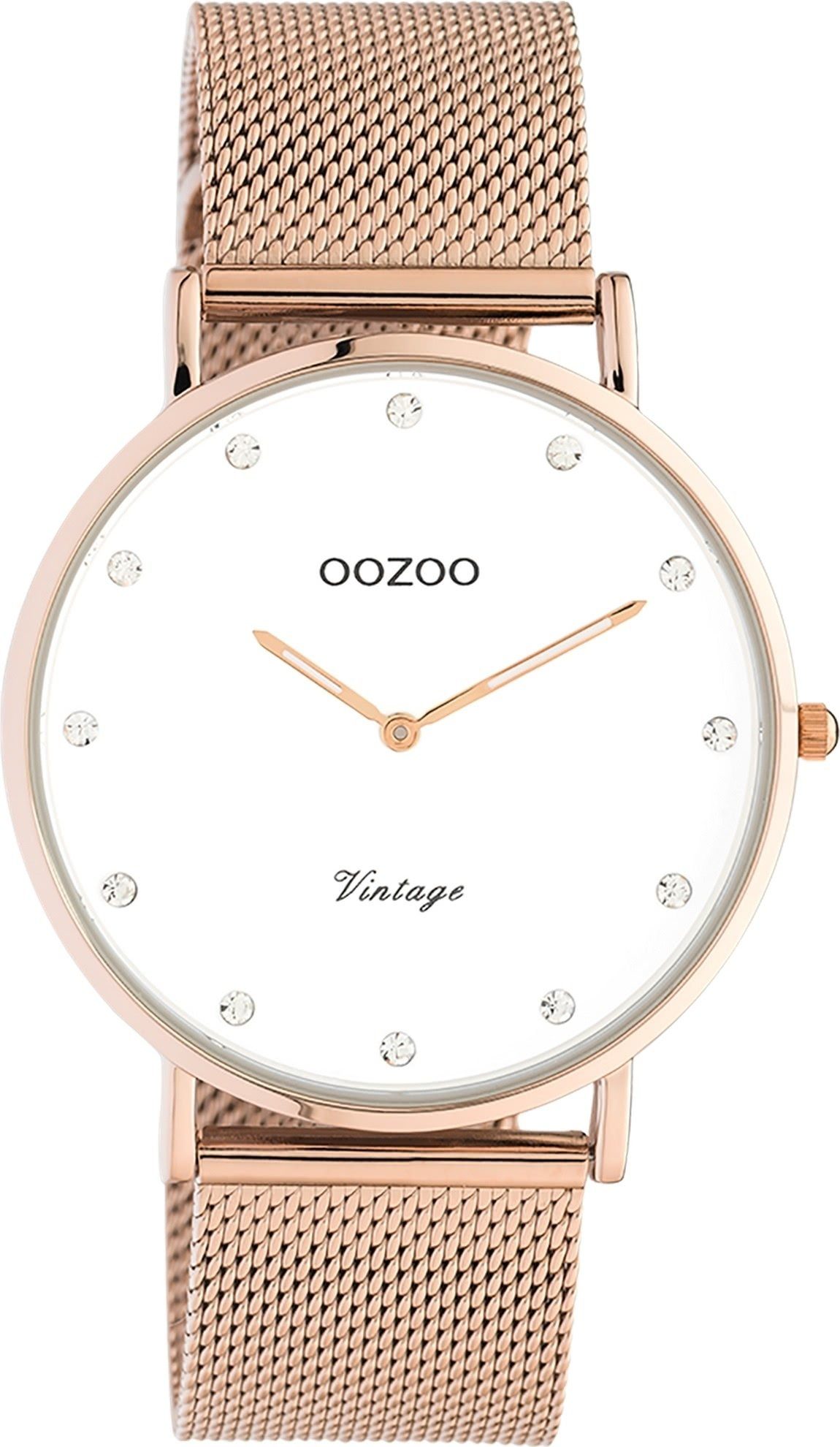 Quarzuhr Oozoo Unisex Armbanduhr roségold Analog