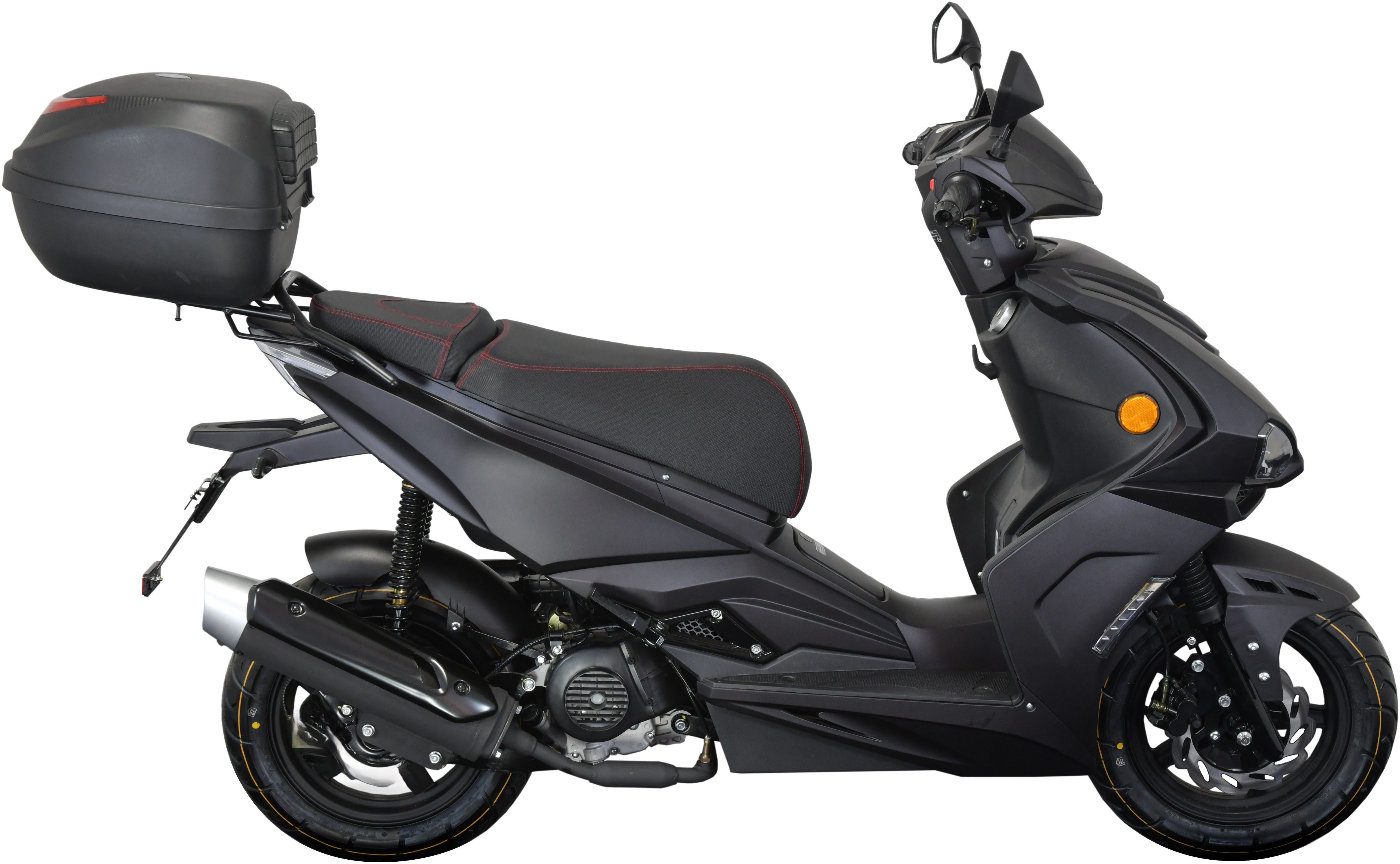 GT UNION Motorroller Striker 25, 49,5 ccm, 25 km/h, Euro 5+, (Set, mit Topcase), Luftgekühlter Motor