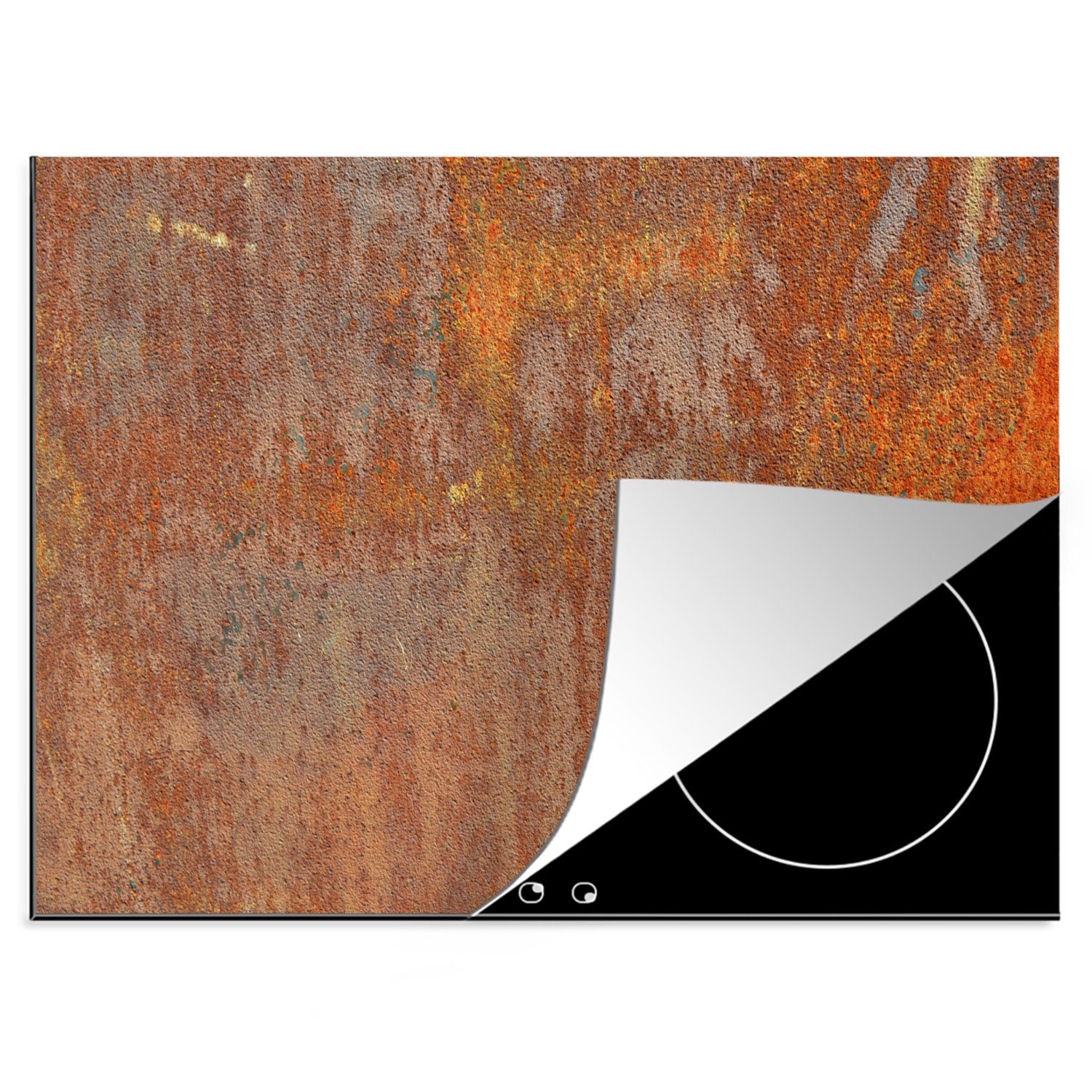 MuchoWow Herdblende-/Abdeckplatte Rost - Induktionsschutz - Vintage - Eisen - Induktionsherd, Vinyl, (1 tlg), 70x52 cm, Mobile Arbeitsfläche nutzbar, Ceranfeldabdeckung