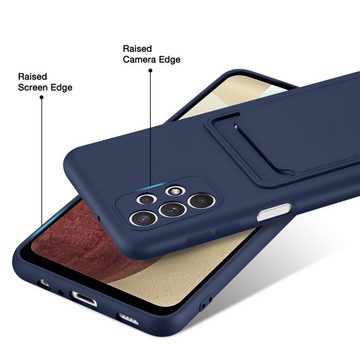 CoolGadget Handyhülle Blau als 2in1 Schutz Cover Set für das Samsung Galaxy A13 4G 6,6 Zoll, 2x Glas Display Schutz Folie + 1x TPU Case Hülle für Galaxy A13 4G