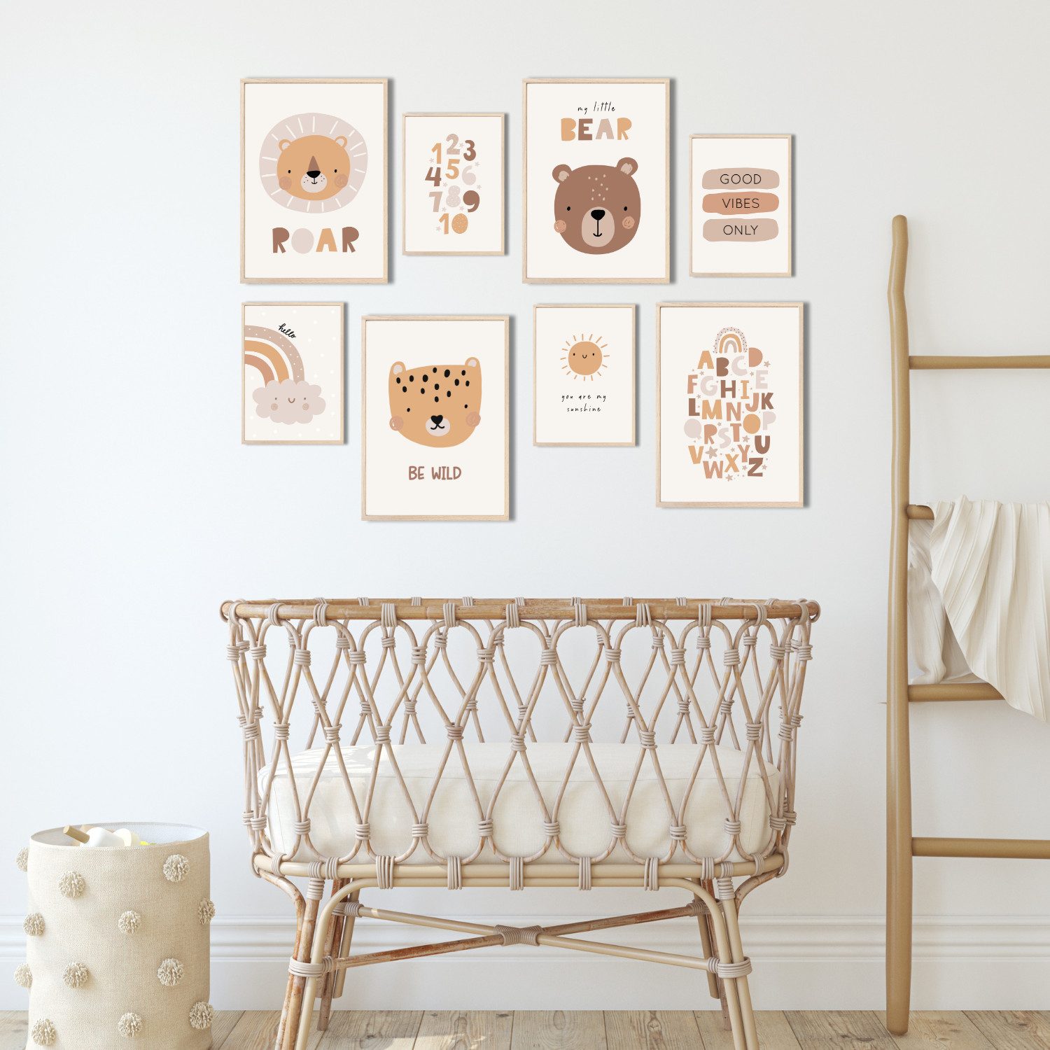 MeinBaby123® Poster Bilder Kinderzimmer, Poster Kinderzimmer Deko, Süße Tiere, Babyzimmer, Tiere Wandbilder, Boho, Sprüche – Bild 2 von 5