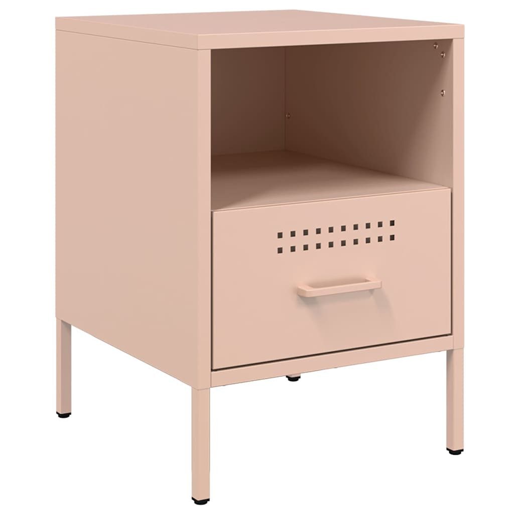 vidaXL Nachttisch Nachttisch Rosa 36x39x50,5 cm Stahl (1-St)
