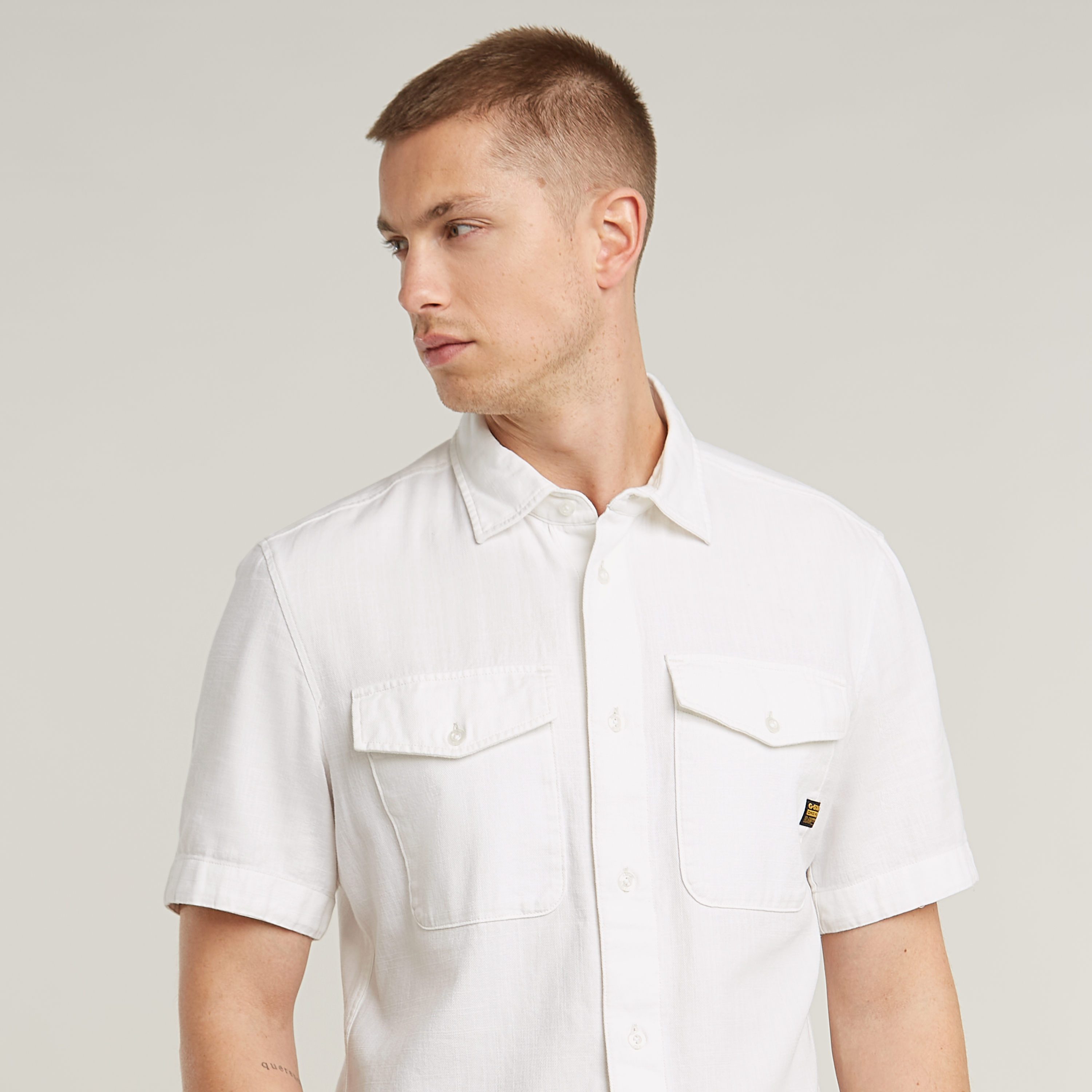 G-STAR Kurzarmhemd Marine Slim Shirt mit aufgesetzten Taschen