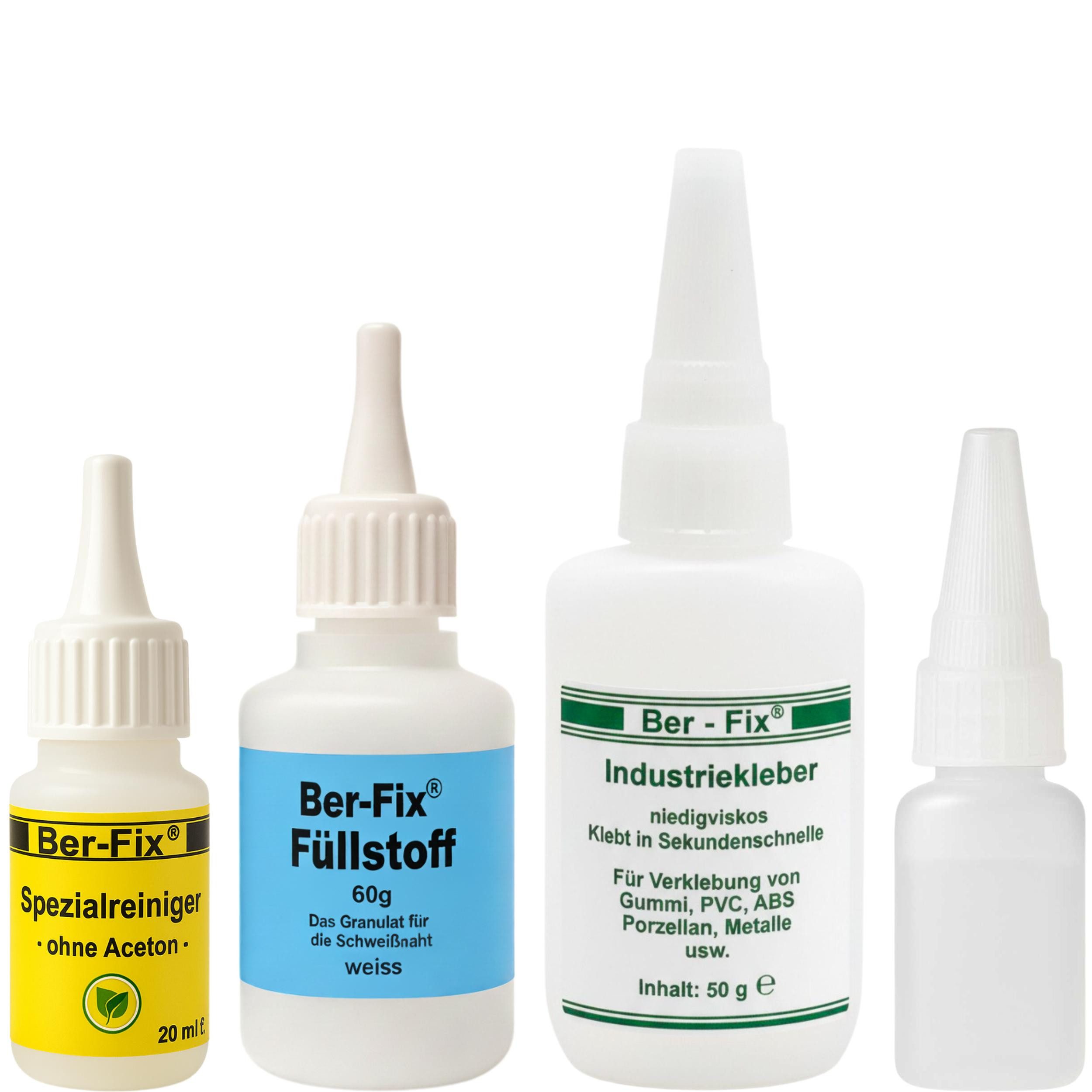 Ber-Fix Klebstoff Füllstoff-Set weiß Standard, (Set, 4-tlg), spaltfüllend materialaufbauend nachbearbeitbar schnell härtend