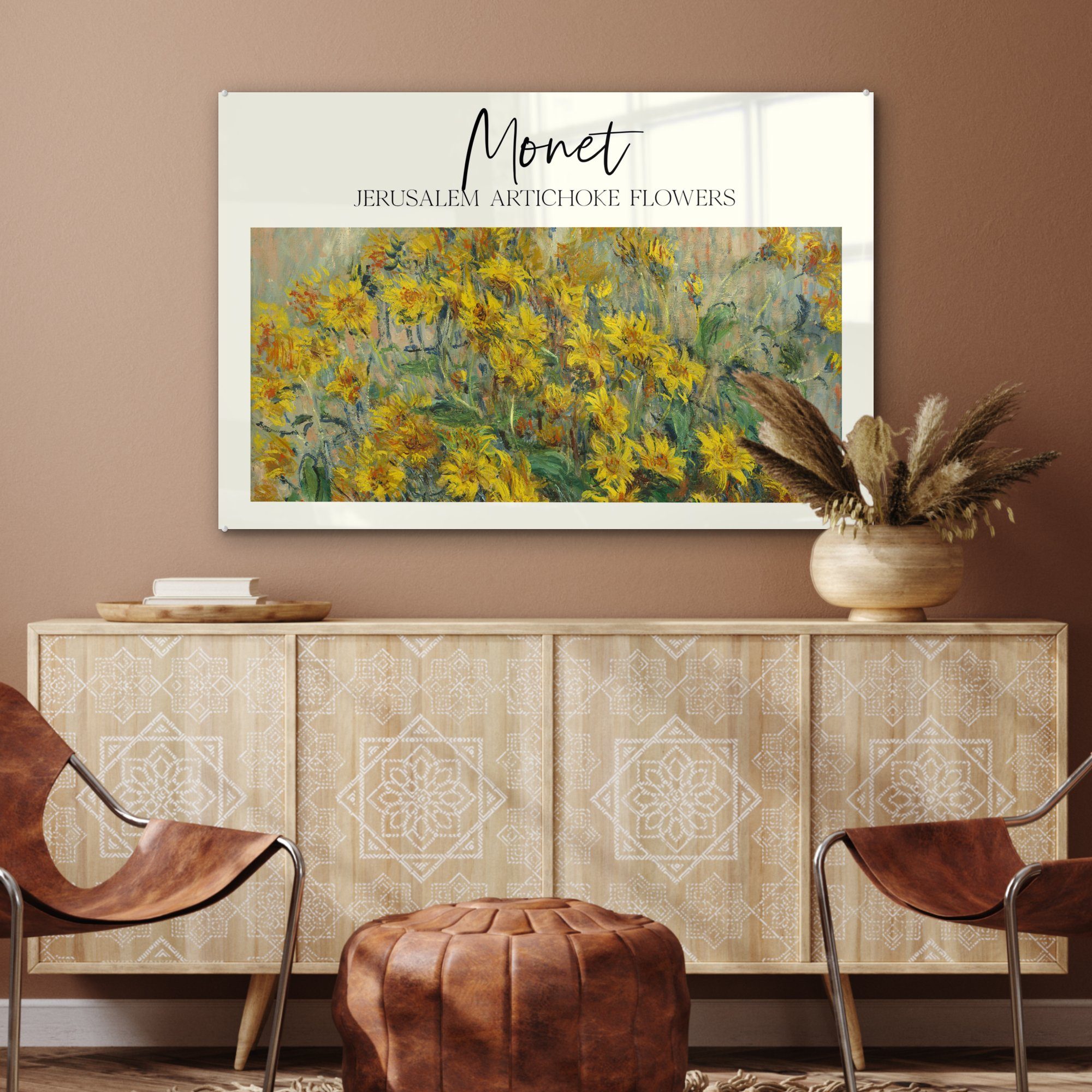 (1 Schlafzimmer MuchoWow & Malerei - Monet - St), Acrylglasbilder Wohnzimmer Blumen, Acrylglasbild