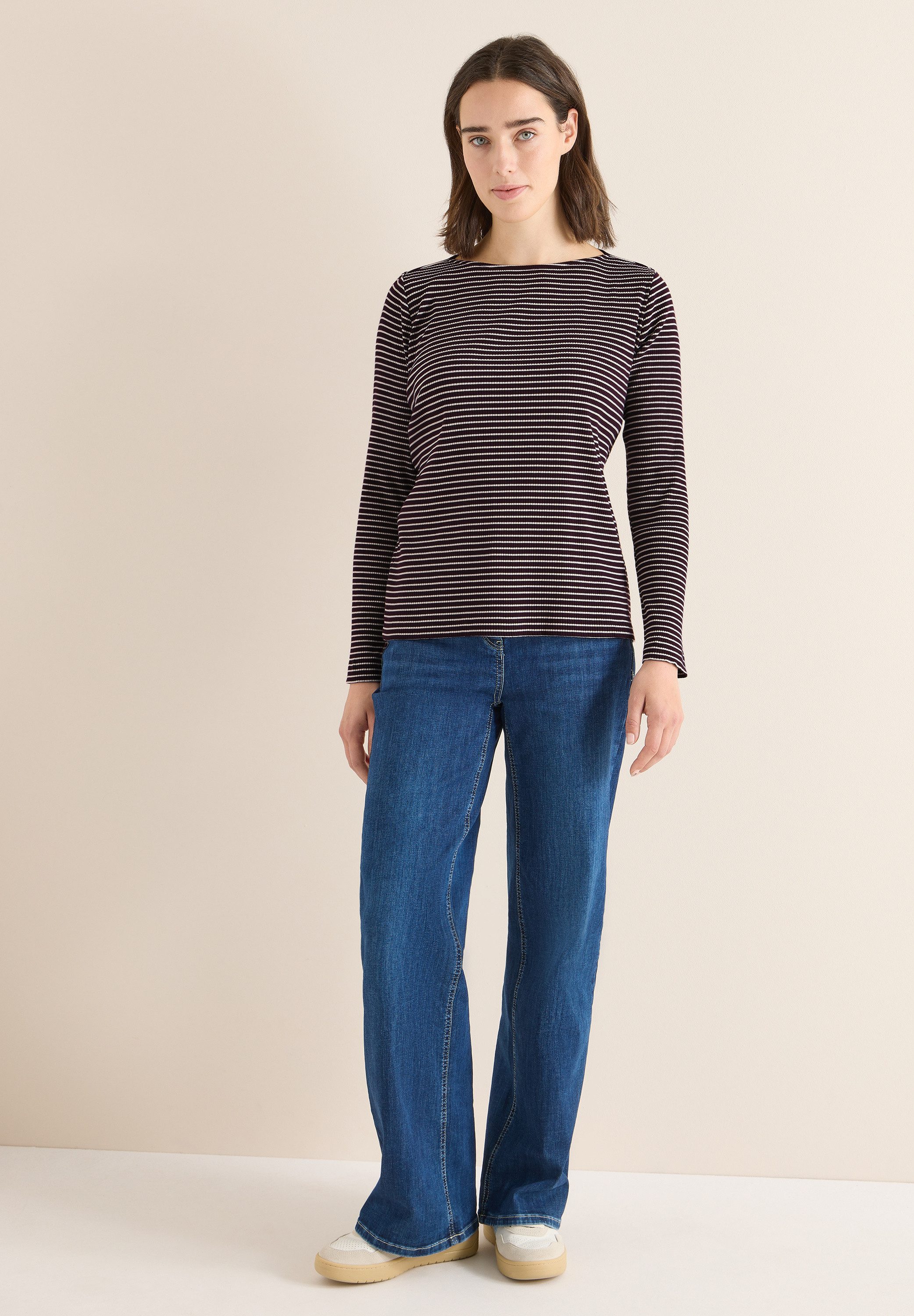 CECIL Langarmshirt mit U-Boot-Ausschnitt