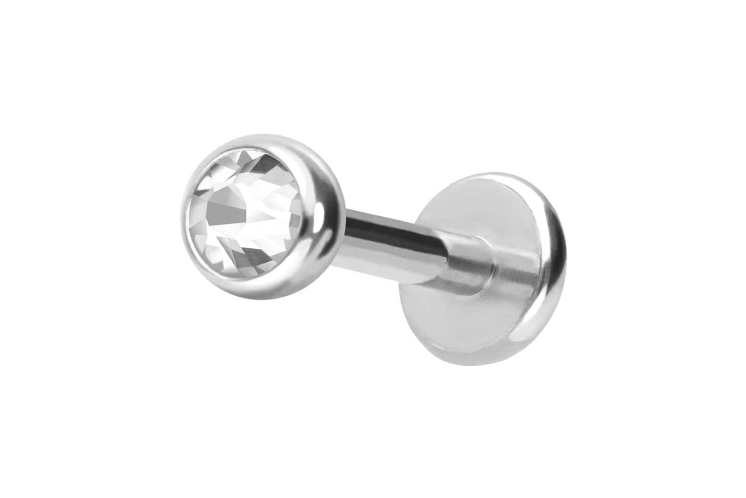 PIERCINGLINE Piercing-Set Titan Labret KRISTALL (Labrets, 1-tlg)