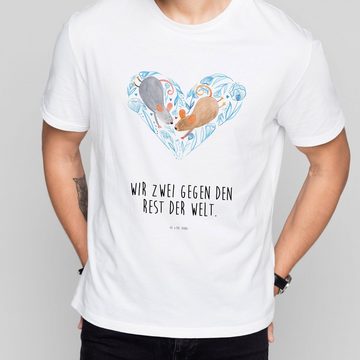 Mr. & Mrs. Panda T-Shirt Mäuse Herz - Weiß - Geschenk, Liebe, Herrn, Junggesellenabschied, Lie (1-tlg)