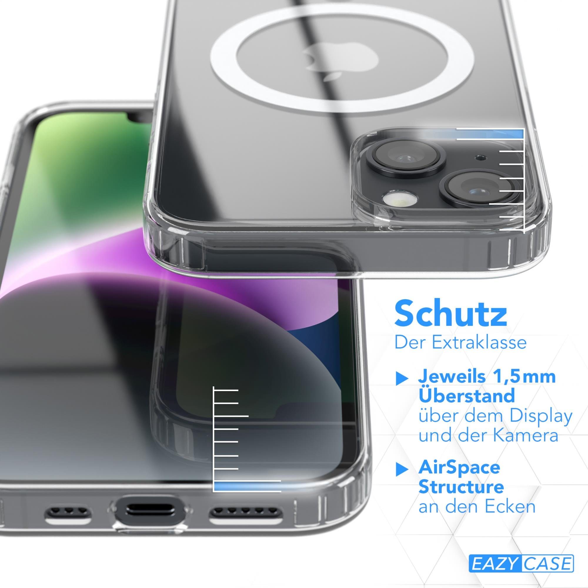 EAZY CASE Handyhülle Transparente Hülle mit MagSafe für iPhone 14 6,1 Zoll, Back Cover, Bumper Case, Handy Schutzhülle Kameraschutz, Durchsichtig – Bild 3 von 5