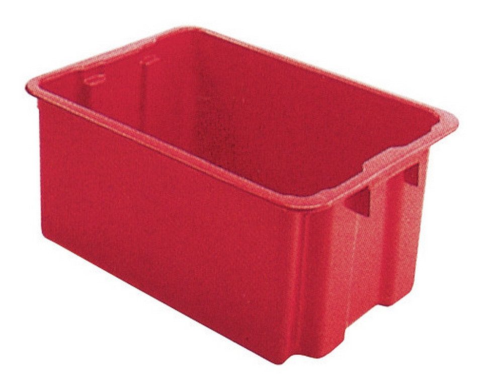 LA KA PE Stapelbox (60 Liter), Drehstapelbehälter 60 l 650 x 450 x 280 mm rot