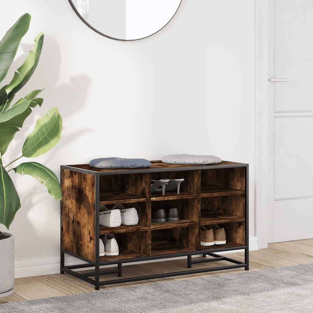 vidaXL Sitzbank Schuhbank Räuchereiche 84x40x53,5 cm günstig online kaufen