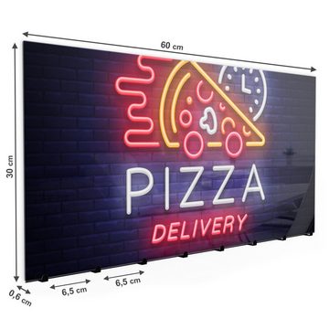 Primedeco Garderobenpaneel Magnetwand und Memoboard aus Glas Pizza Aufschrift