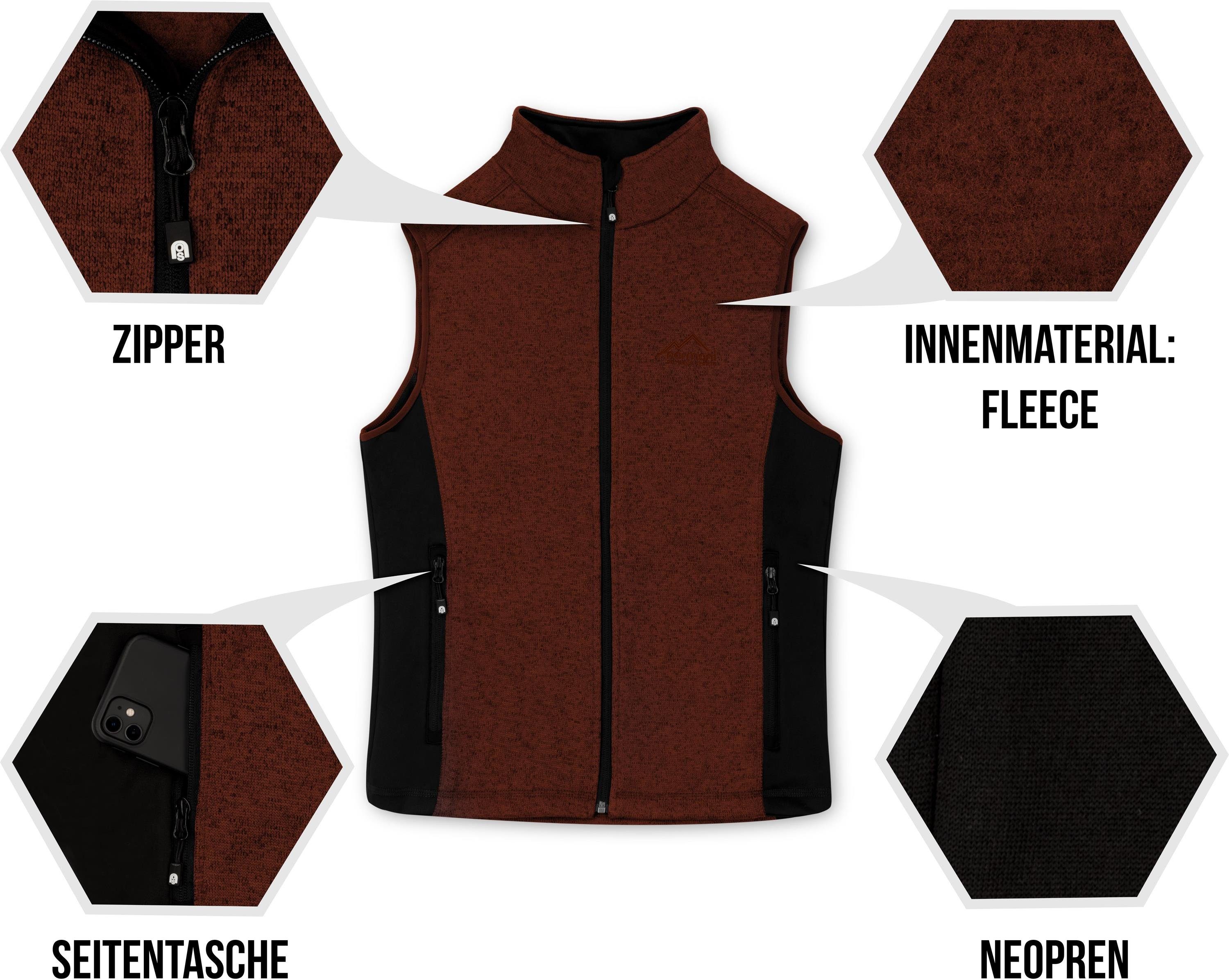 normani Fleeceweste Herren Strick-Fleeceweste Shamattawa Winterweste mit Seitentaschen und Neopren - Ärmellose Strickweste – Bild 4 von 5