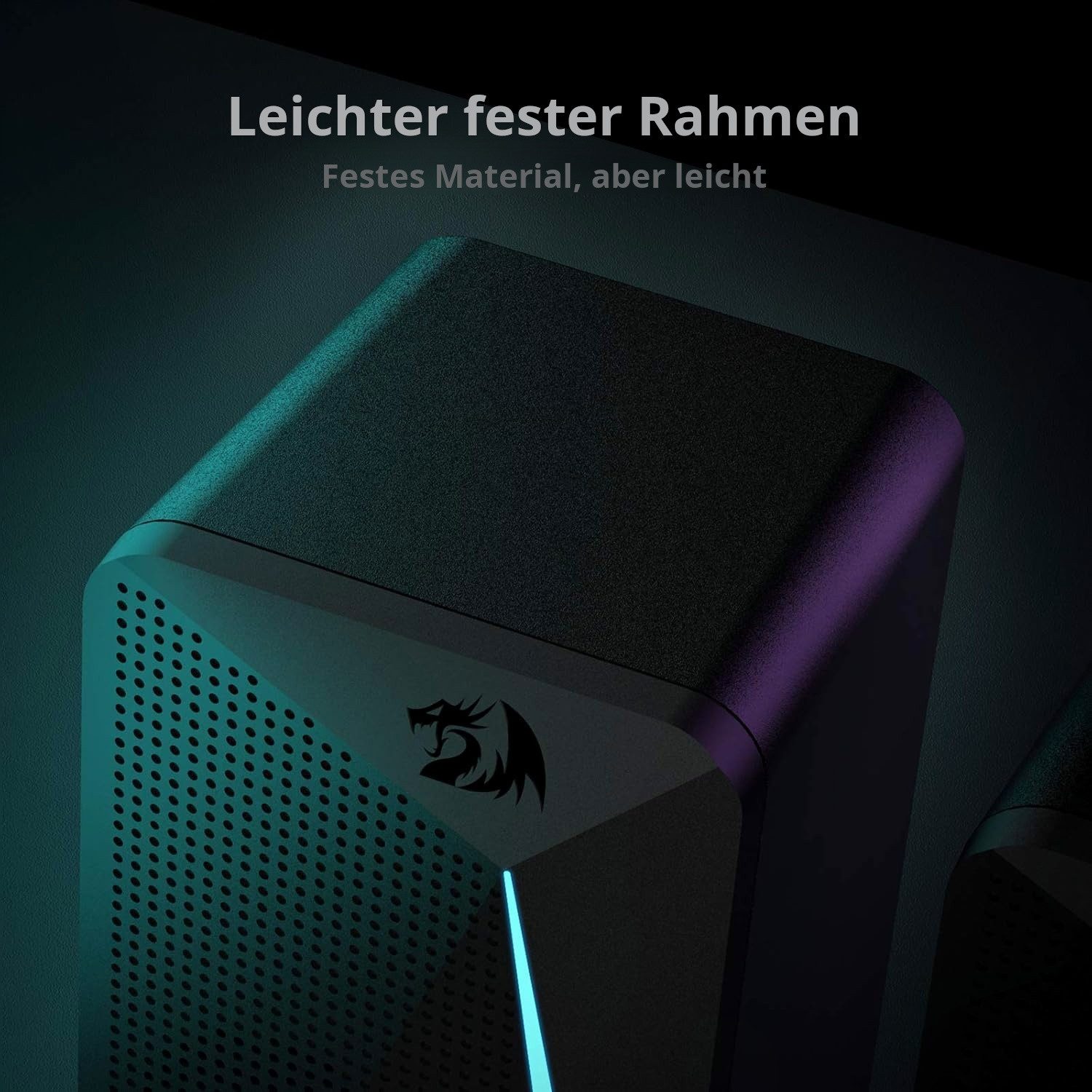 Redragon GS510 2.0 Kanal Lautsprecher schwarz Lautsprecher 2.0 Kanal (5 W, 3.5mm + USB Anschluss + RGB LED (4 Beleuchtungsmodi) – Bild 5 von 5