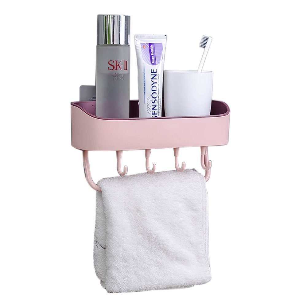 Haken,Duschkorb ohne Duschablage bohren,Duschregal rosa Shampoo, für LENBEST 1-tlg. mit Duschablage