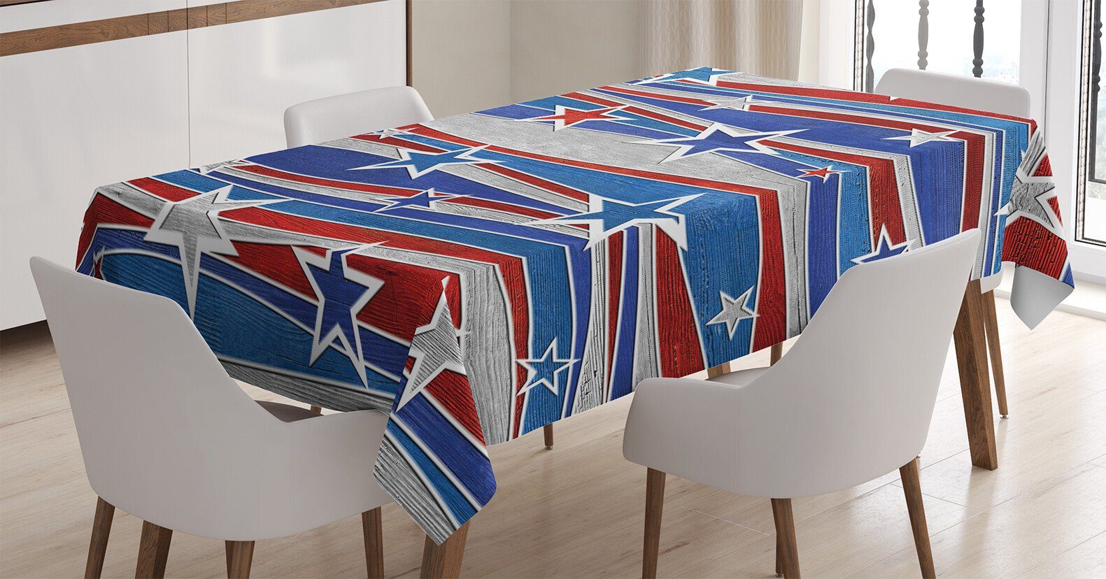 Abakuhaus Tischdecke Farbfest Waschbar Für den Außen Bereich geeignet Klare Farben, Vereinigte Staaten Abstract USA Flag