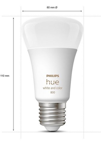 Philips Hue LED lemputės White & Col. Amb. E27 dvigubas 2x570lm 60W! E27 2 St. Farbwechsler Warmweiß