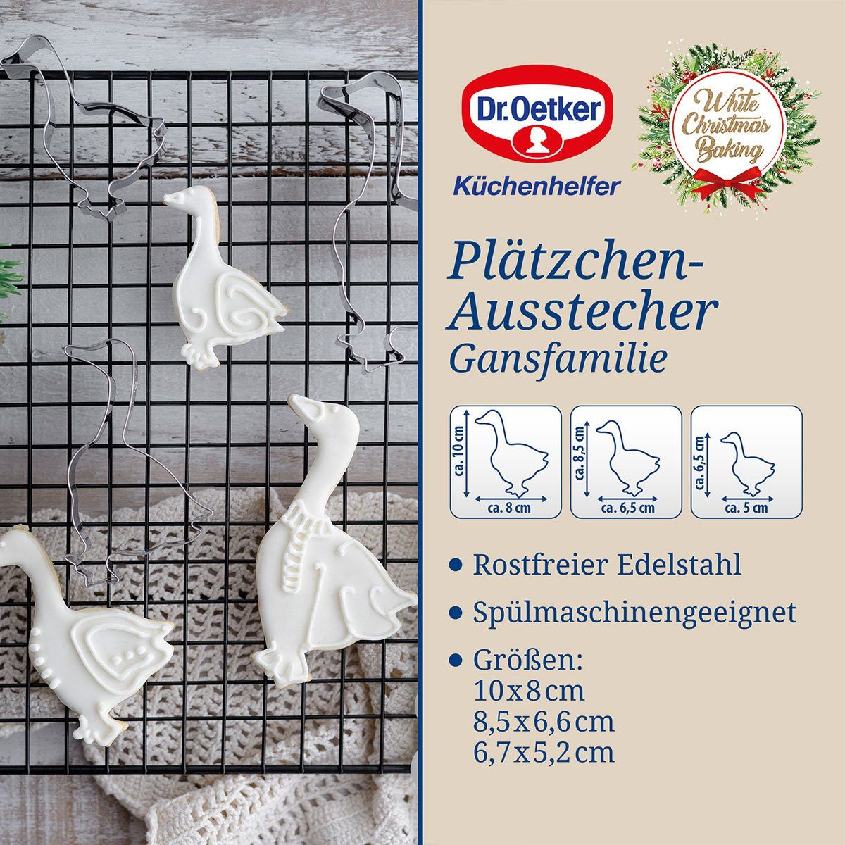 Dr. Oetker Küchenhelfer Ausstechform Ausstecher Gansfamilie