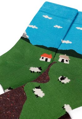Happy Socks Basicsocken 2-Pack Little House On The Moorland-Puppy Love gekämmte Baumwolle
