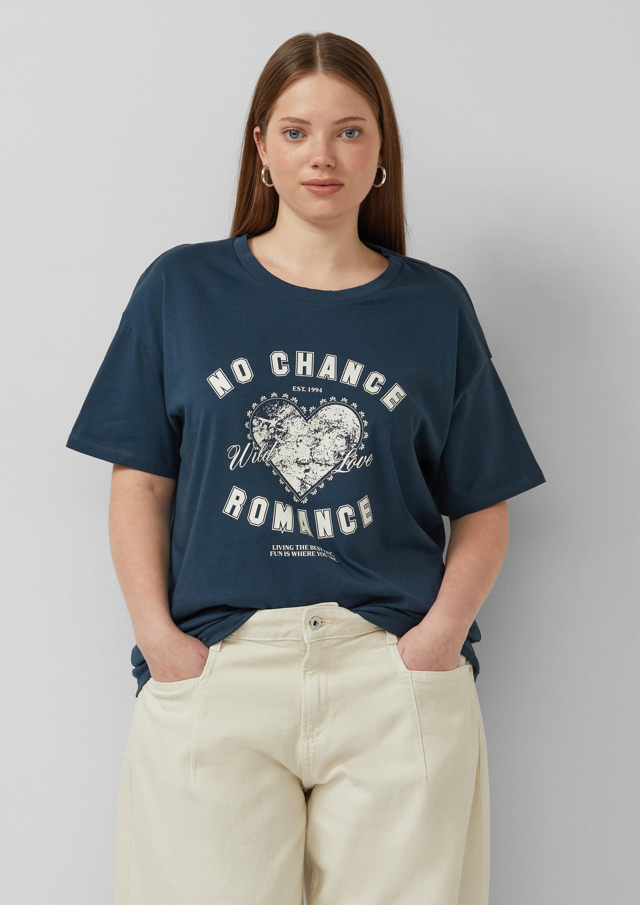 QS Kurzarmshirt T-Shirt Baumwollshirt mit Frontprint günstig online kaufen
