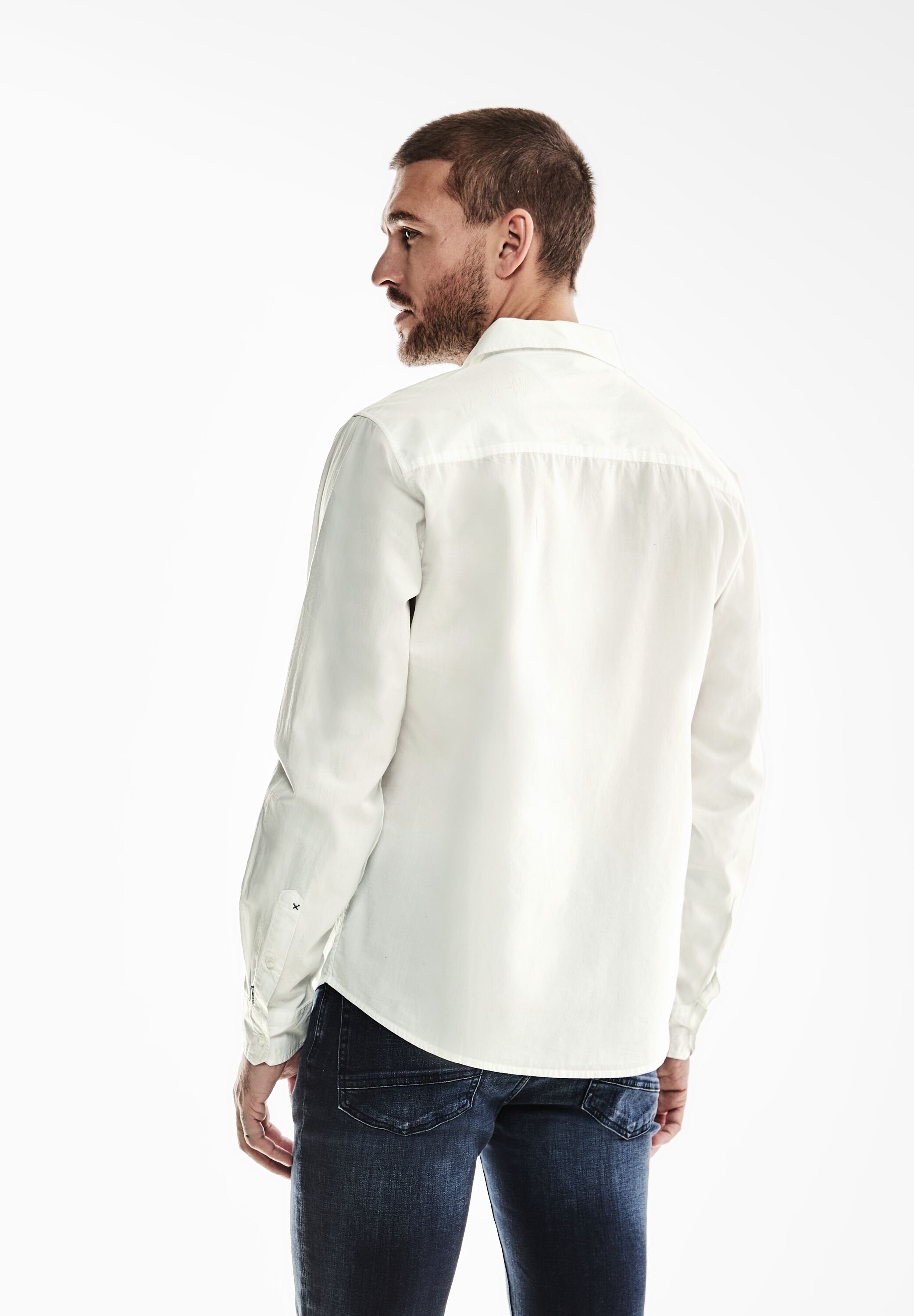 STREET ONE MEN Langarmhemd aus reiner günstig online kaufen