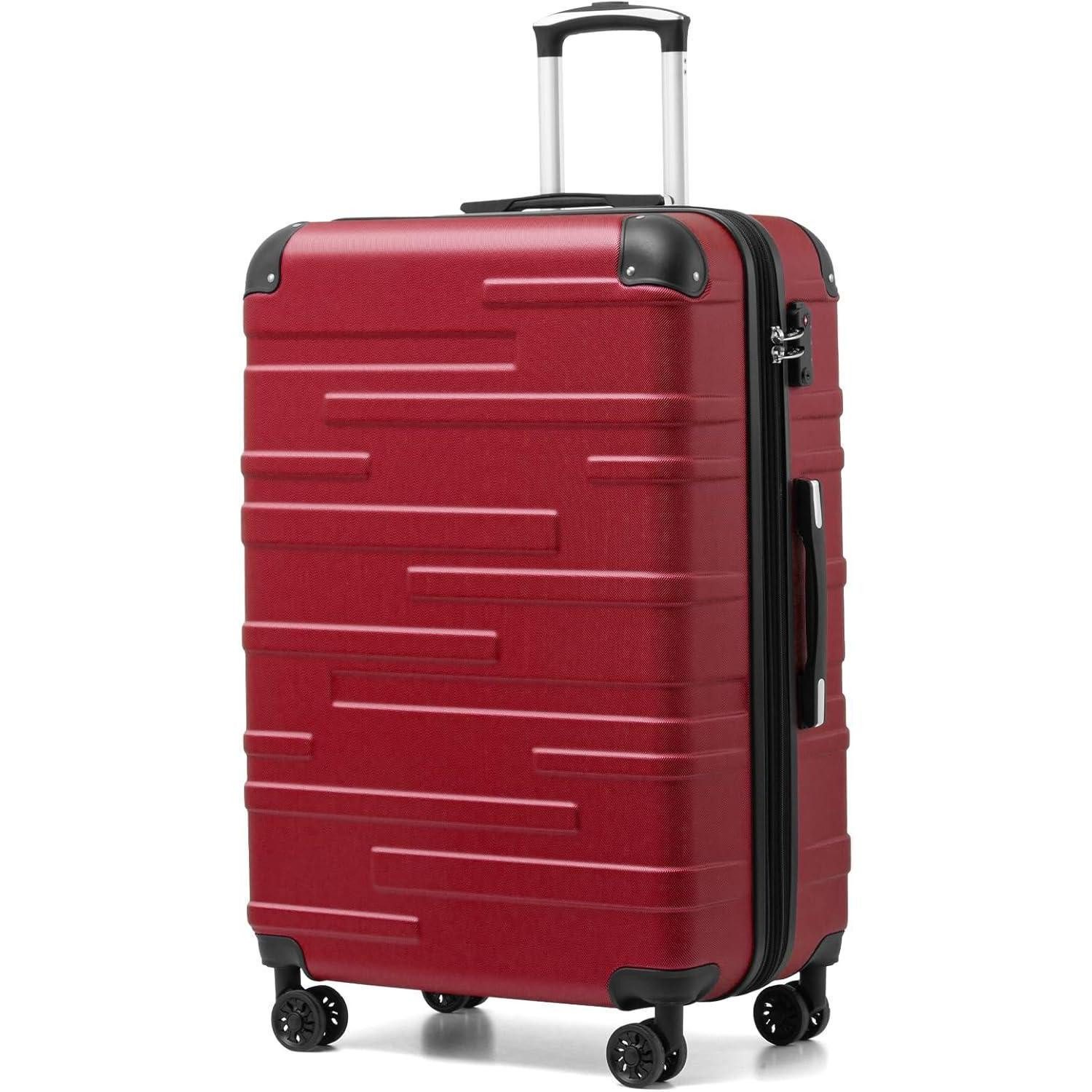 LuxusKollektion Hartschalen-Trolley Hartschalen-Koffer Rollkoffer Reisekoffer TSA-Schloss 4 Rollen Spinell