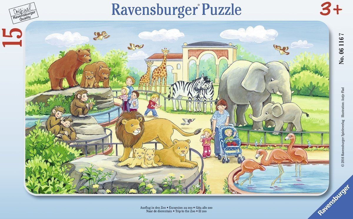 Ravensburger Puzzle Kinderpuzzle 15 Teile - Ausflug in den Zoo, Puzzleteile günstig online kaufen