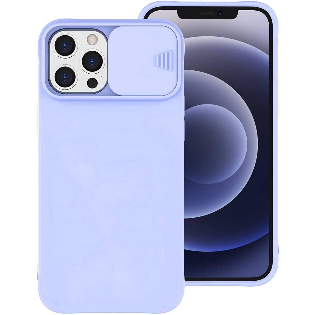 cofi1453 Handyhülle 360 Grad Schutz CamShield Silikon kompatibel mit iPhone 12 Pro, Cover Schutzhülle