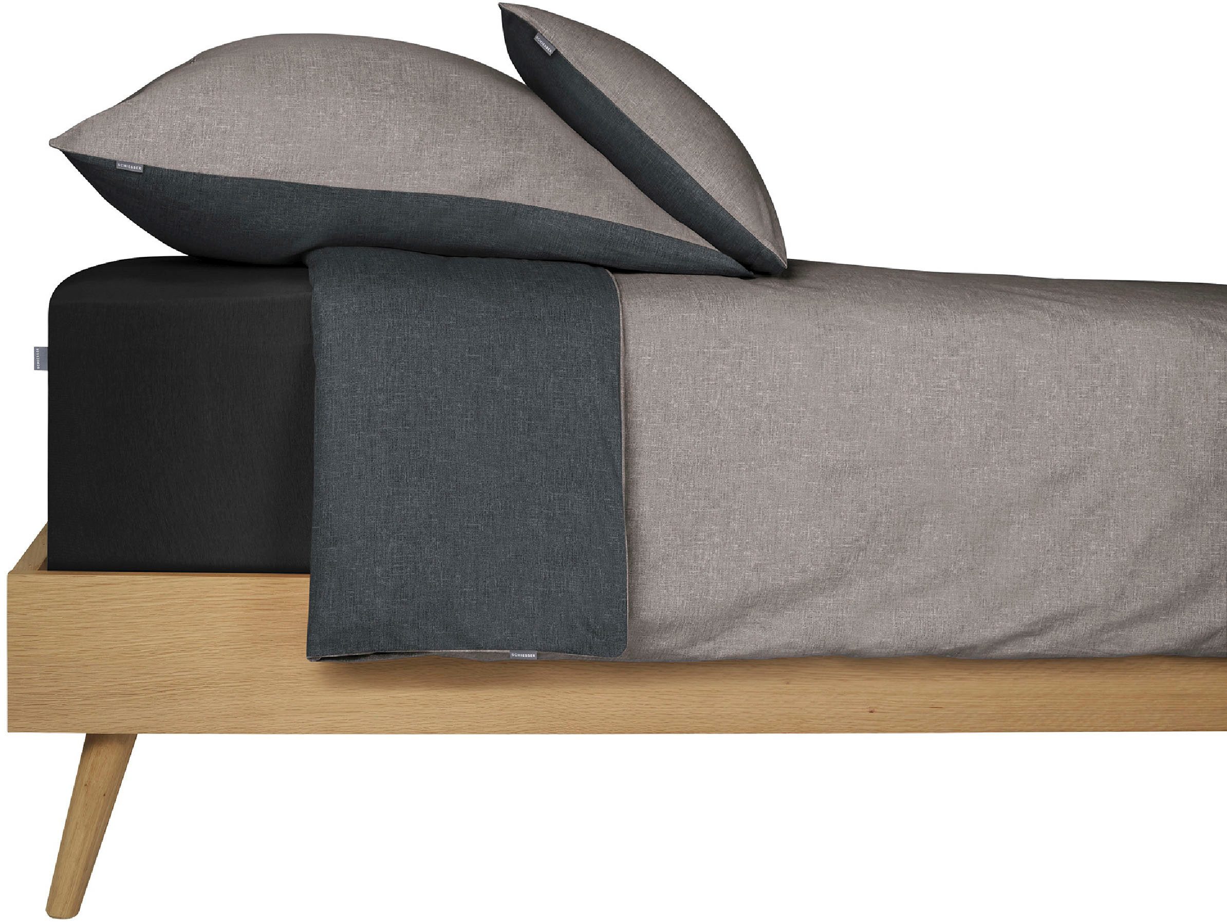 Schiesser Spannbettlaken Elli, Jersey-Elasthan, Gummizug: rundum, (1 Stück), für hohe Matratzen und Boxspringbetten, MADE IN GREEN by OEKO-TEX®