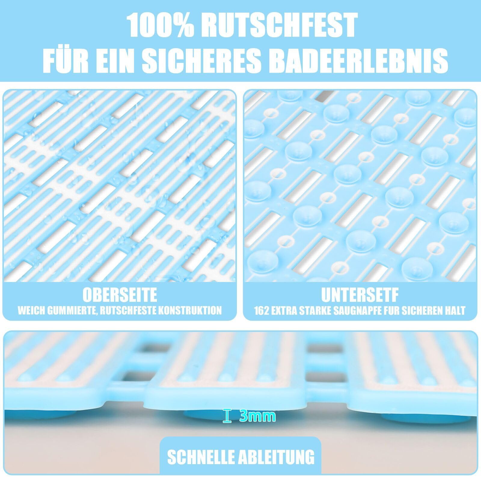 Coonoor Duschmatte Antirutsch-Badematte mit Saugnäpfen und günstig online kaufen