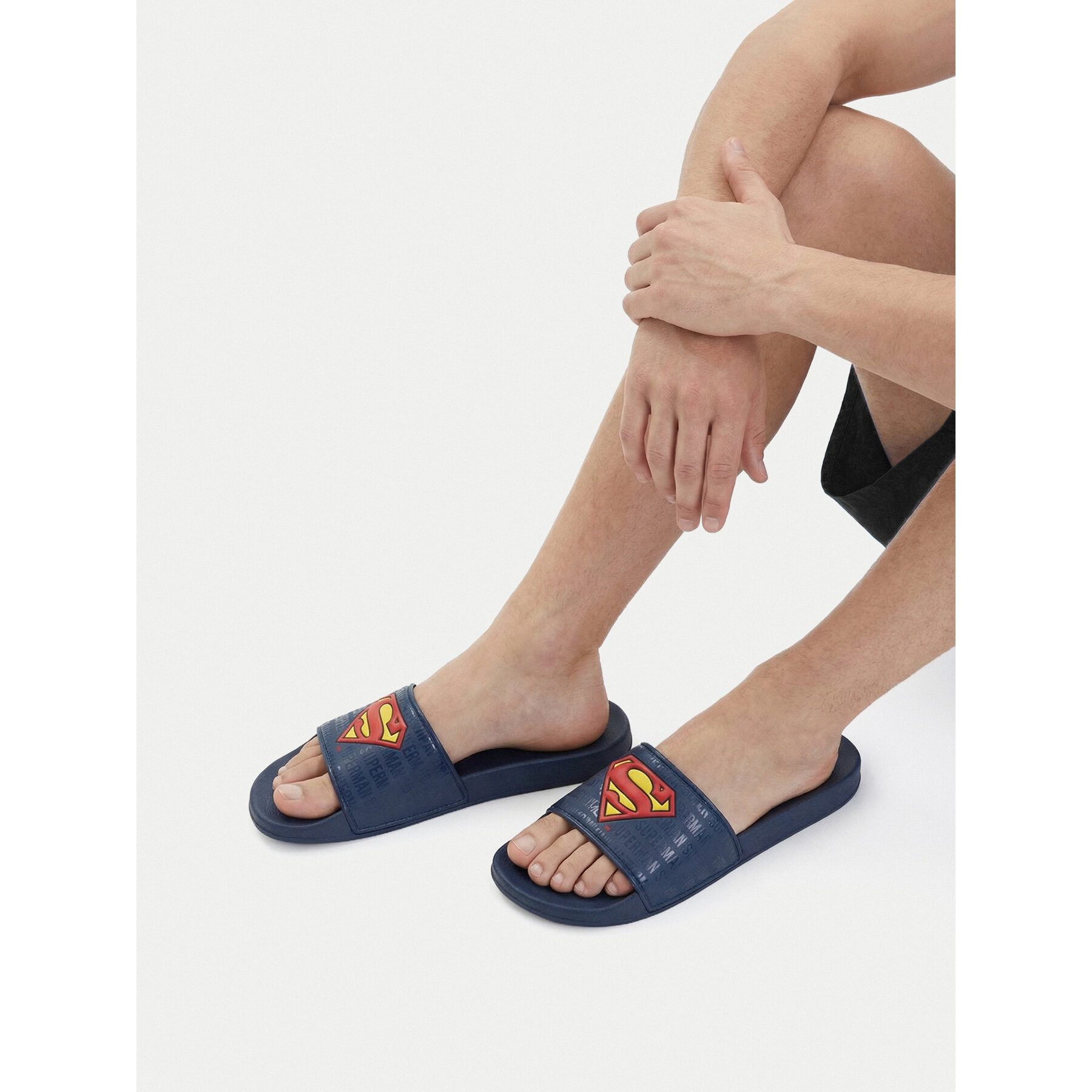 Superman Superman Herren-Flip-Flops in Marineblau Badepantolette