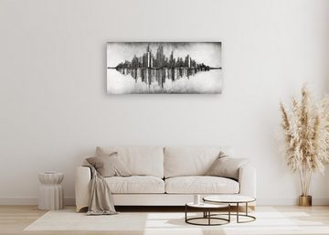 KUNSTLOFT Holzbild Frequency 1001 120x55 cm, handgefertiges Wandbild aus Holz