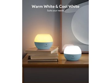 NAIPO Tischleuchte, Mini LED RGB Tischlampe Nachttischlampe mit Akku