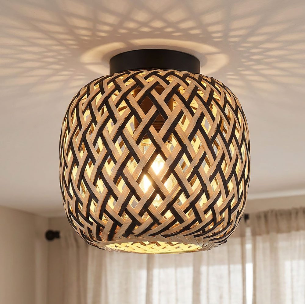 GLOBO LIGHTING Deckenleuchte, Leuchtmittel nicht inklusive, Deckenleuchte Wohnzimmerlampe Deckenlampe Metall Schwarz-matt D 20 cm